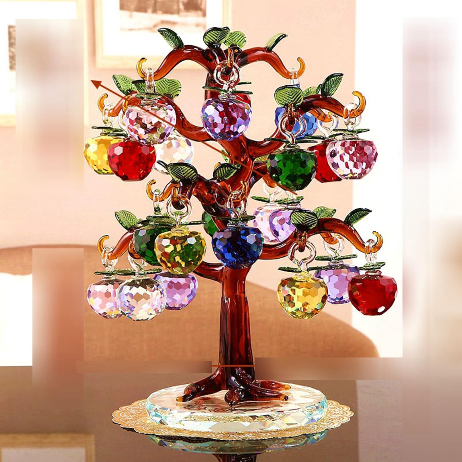 Amazon.co.jp: リンゴの木 林檎 リンゴ 果物 置物 ガラス